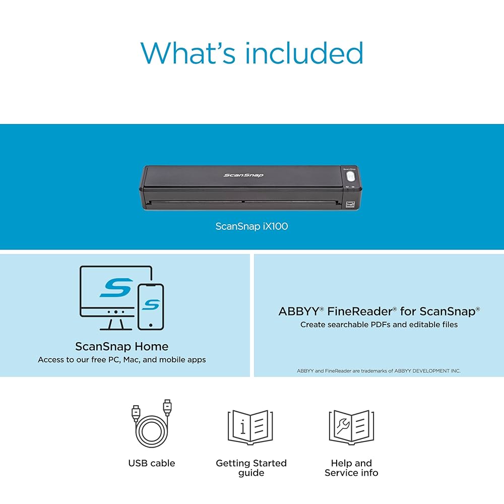 スキャナー FUJITSU ScanSnap iX100 FI-IX100 ScanSnap iX100 Mobile Scanner for PC and Mac